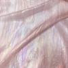 Drapeable semi-transparent pink lustrous gold-textured fabric suitable for wedding dresses formal gown designer clothing fabrics