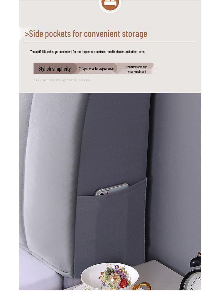 Universal Thickened Velvet Headboard Cover - Soft, Dustproof, and Anti-Collision Protective Backrest Cover