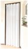 Accordion Solid Room Noren Privacy Heat and Cold Adjustable C123 Flame-retardant Curtains, White, Divider, Curtain, Long, Partition, Closet, Screen,