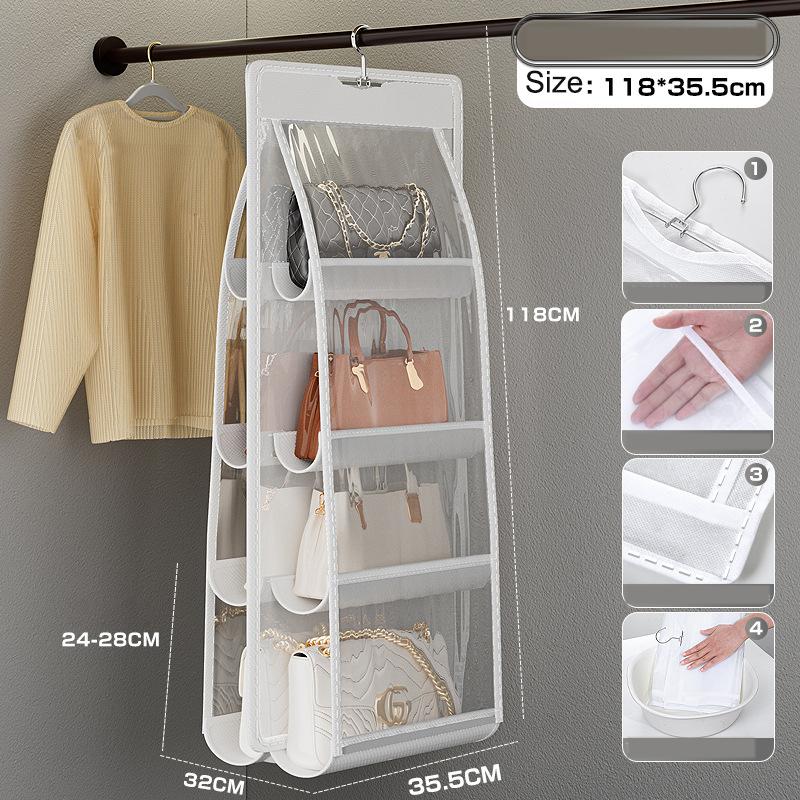 

8 Pocket Hanging Purse Organizer for Closet, 1/2 Pack Purse Hanger Heavy Duty Purse Organizer with Thicken Metal Hooks, Hand Bag Storage Organizer 1 Pack