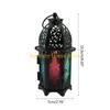 F26C European Decorative Candle Holder Christmas Lanterns Moroccan Hanging Lanterns Wrought Iron Tabletop Lanterns Decor