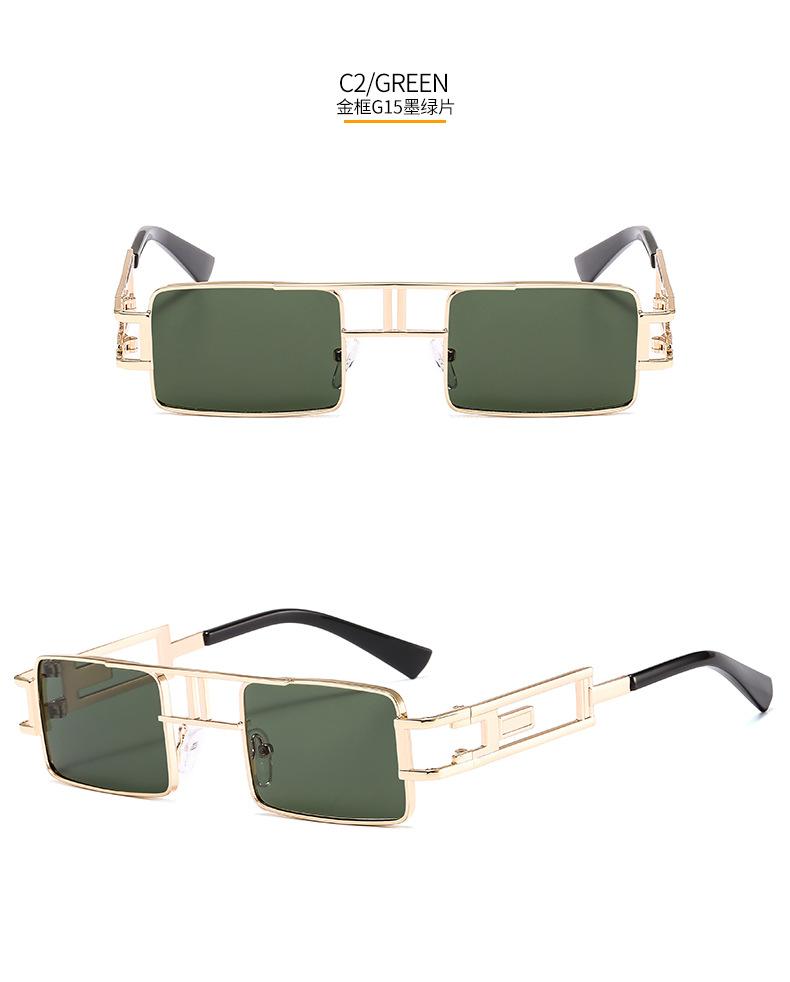 Vintage Retro Punk Rectangle Sunglasses for Women Fashion Hollow Out Metal Frameds Steampunk Style Sunglasses Men Eyewear Mirror Oculos De Sol UV400