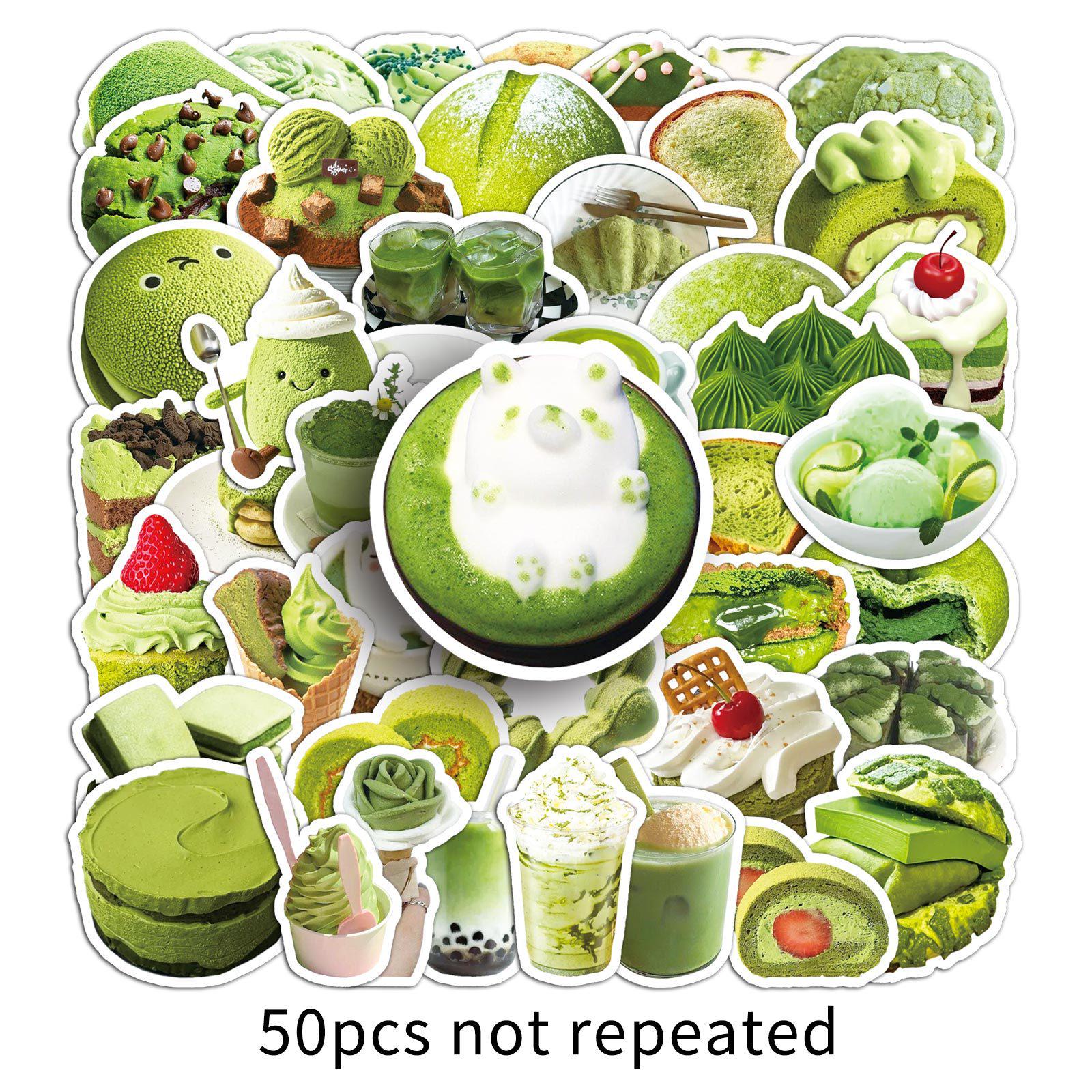 

50pcs Cute Matcha Cartoon Stickers for Desserts, Drinks, Fridge, Journal, Tablet, DIY Graffiti