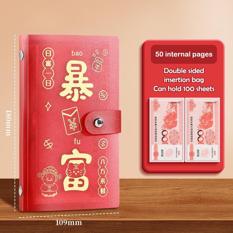

Portable Budget Savings Challenges Books New Saving 100 Envelopes Money Challenge Notebook Savings Binder Reusable Notebook красный