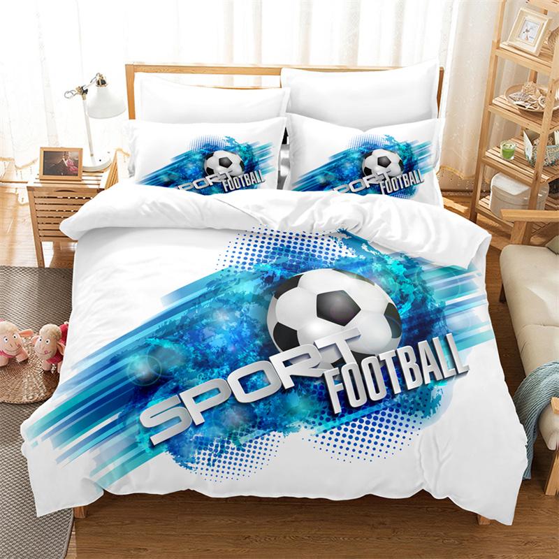 

Футбол Постельное белье для мальчиков Спортивный пододеяльник Комплект постельного белья King Size Комплект одеяла для молодежи Модный комплект постельного белья Постельный комплект UK Single 135x200cm&set