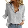 2025 Spring & Fall Women's Casual Loose Linen Shirt - Solid Color, Fashionable & Versatile