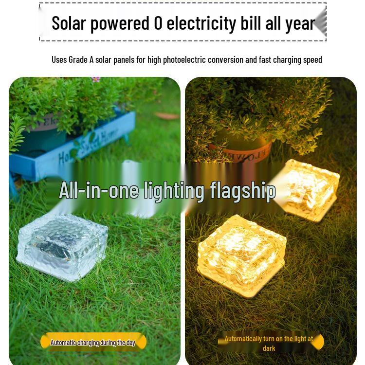 Solar Ice Brick Garden Light for Courtyards and Balconies – Enhance Your Outdoor Atmosphere