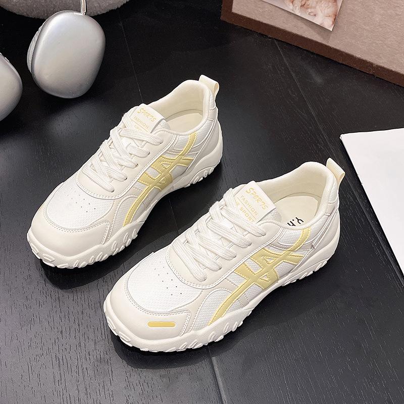 

инс корейская версия кроссовок папы осень ретро беговые спортивные кеды на платформе для увеличения роста девушки шнуровка повседневные моральные тренировочные туфли 40