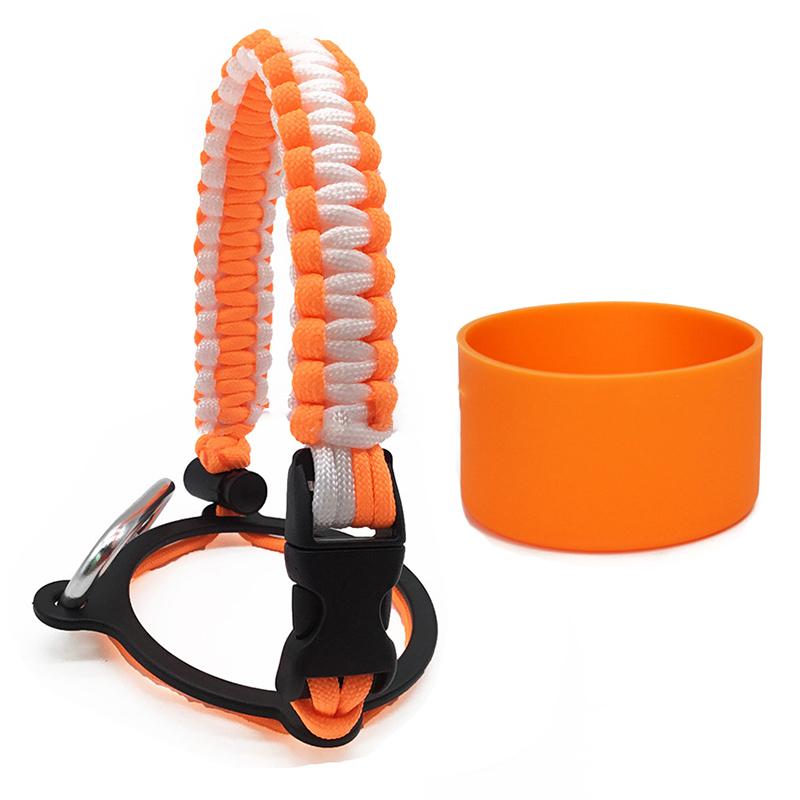 

M-Silicone Non-Slip Base Cover Paracord Hand-Woven Water Cup Carrying Strap