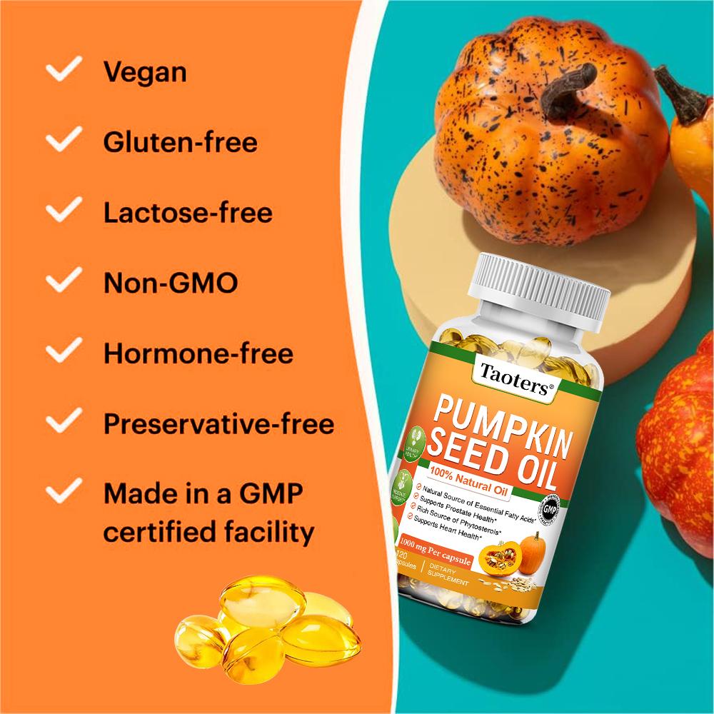 Taoters Pumpkin Seed Oil Capsules Protect Digestive System 120 Capsules
