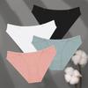 4Pcs Cotton Striped Underwear Women's Double Belt Panties Sexy Low Waist Solid Briefs Female Breathable Comfort Lingerie