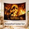 Custom Name Text Tapestry,Jurassic World Boho Wall Hanging, Decorative Backdrop Tapestry For Room