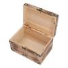 Vintage Wooden Treasure Chest 21.5x15x14cm Antique Decorative Wood Box with Password Lock for