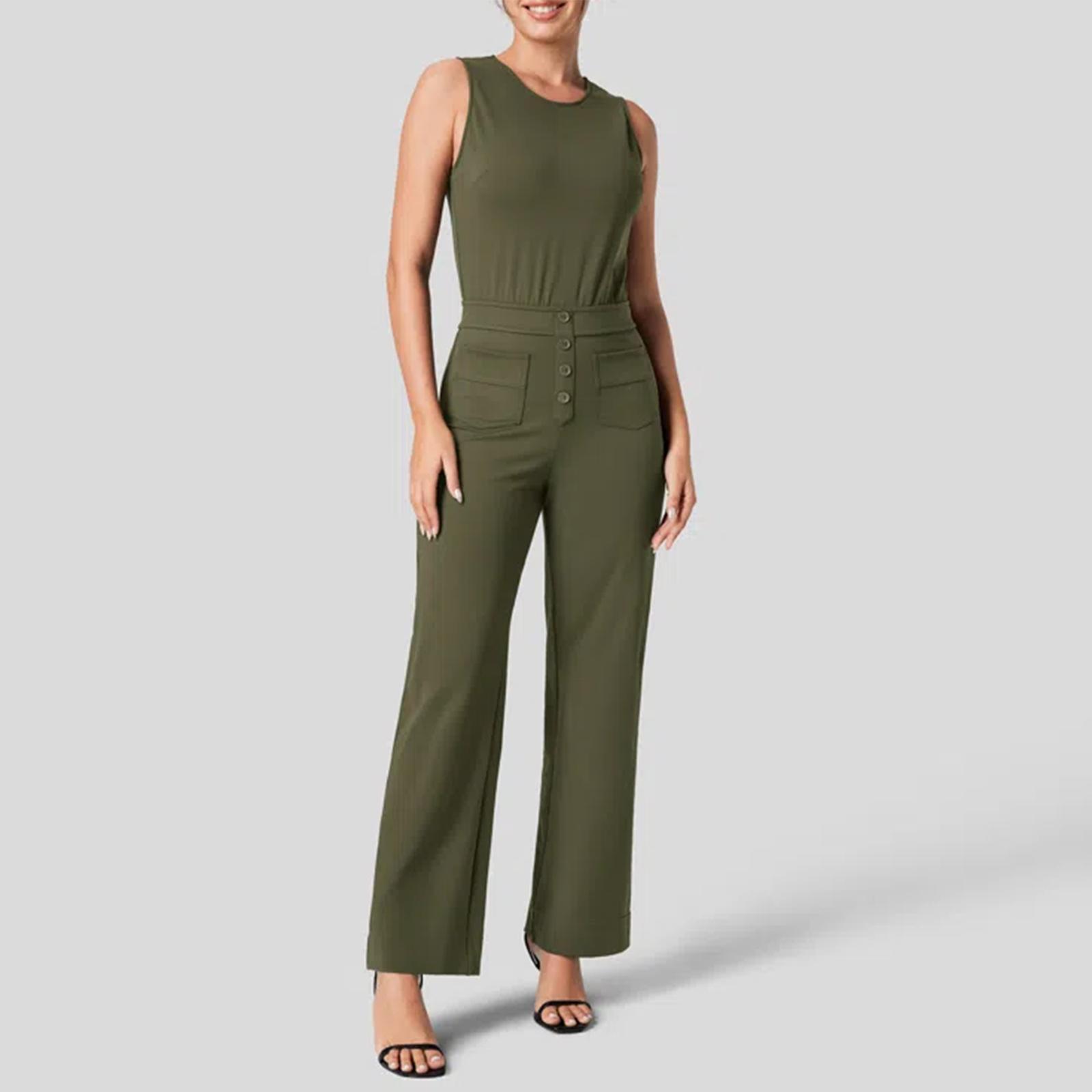 

Women s Casual Summer Loose Jumpsuit Sleeveless Tank Top Wide Leg Jumpsuit Women s Work Wear Jumpsuit