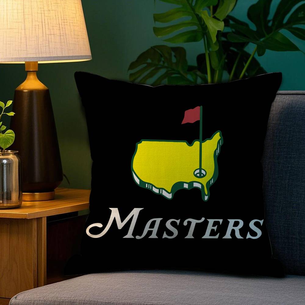 Masters Golf Printing Pillow Case Home Doublesided Printing Short Plush Colorfast Microfiber Cushion Cover