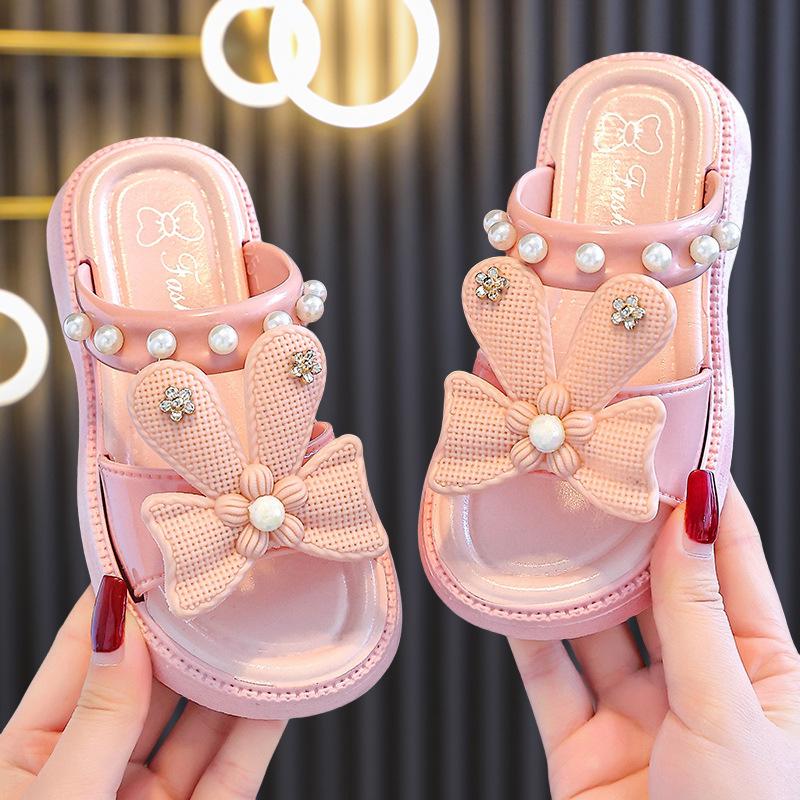 Children's Slippers Girls Small, Medium and Large Children Baby Non-slip Indoor and Outdoor Wear Summer Outdoor Wear Girls Cool Slippers