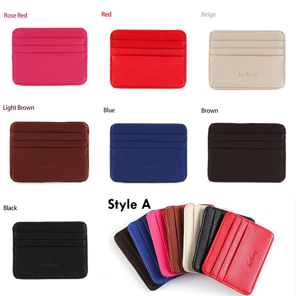 Men's PU Leather ID Credit Card Holder Wallet Coin Purse Fashion Women Business Slim Money Pocket Case Multi-card Card Holder