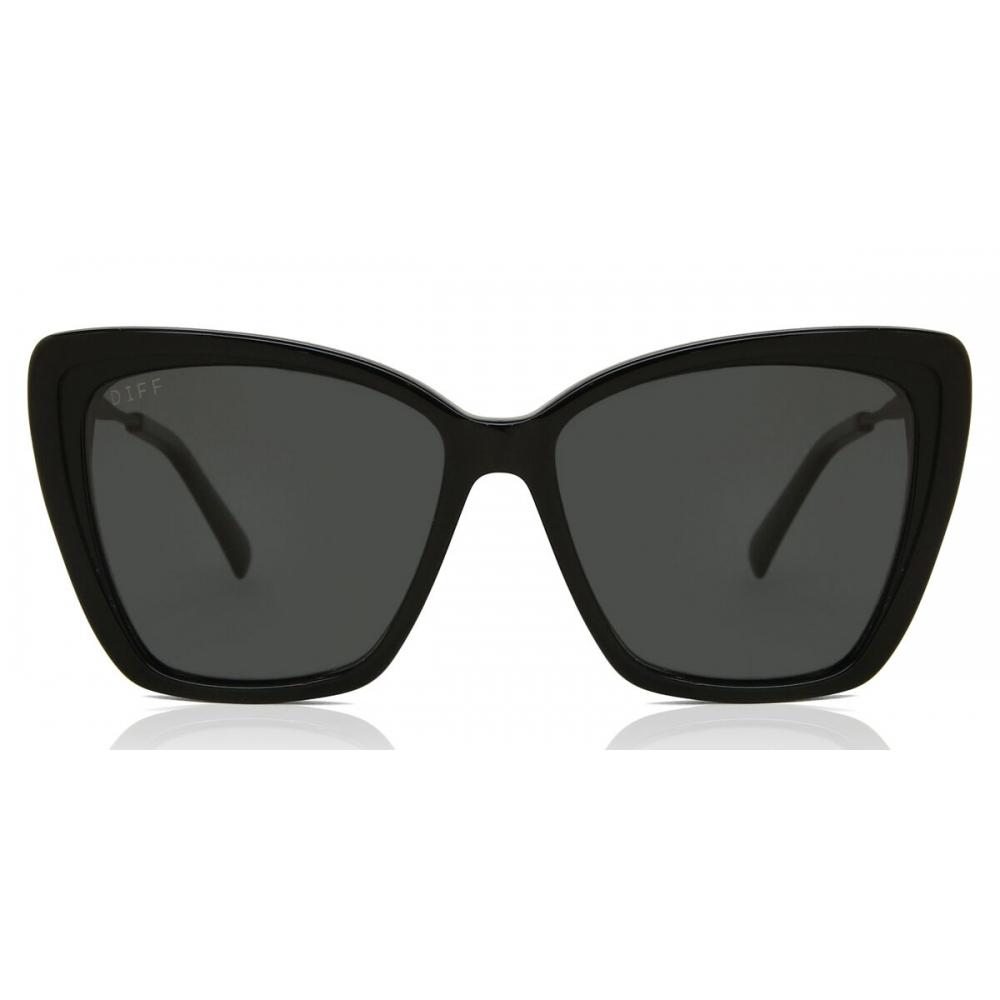 

Diff Becky Polarized Black+dark Smoke Lens Unisex Sunglasses Black/58