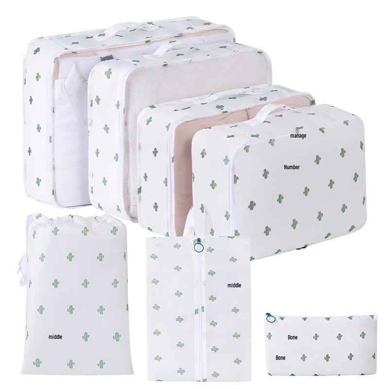 Eight-Piece Waterproof Travel Storage Bag Set for Business Trips - Large Capacity