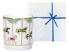 Touen Japanese Paper Umakuyuku Blue Mug [Okura Wrapping] Merry-go-round