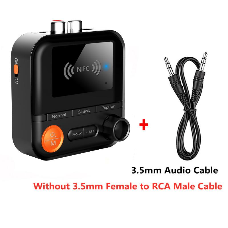 2 In 1 Bluetooth 5.2 Audio Transmitter Receiver 5 EQ Modes 3.5mm AUX RCA Jack Stereo Wireless Adapter for TV PC Car Kit Speaker