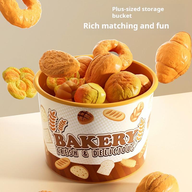 Educational Realistic Bread Fries Pizza Pretend Play Food Toy Set for Kids Boys Girls Meal Simulation Gift