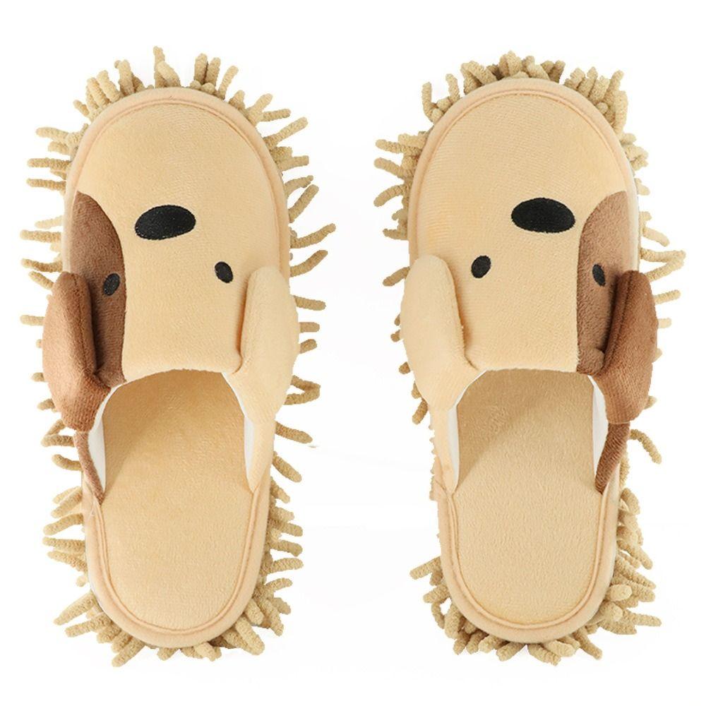 Soft Mop Slippers Reusable Floor Polishing Shoe Slippers Cute Floor Cleaning Slippers  Dust Dirt