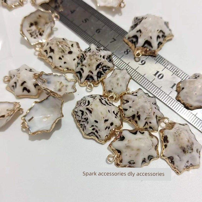 

Конх Гальванопокрытие Сделай сам Аксессуары для украшений Серьги Подвеска Подвеска Креативная ручная работа Натуральная ракушка 3#1