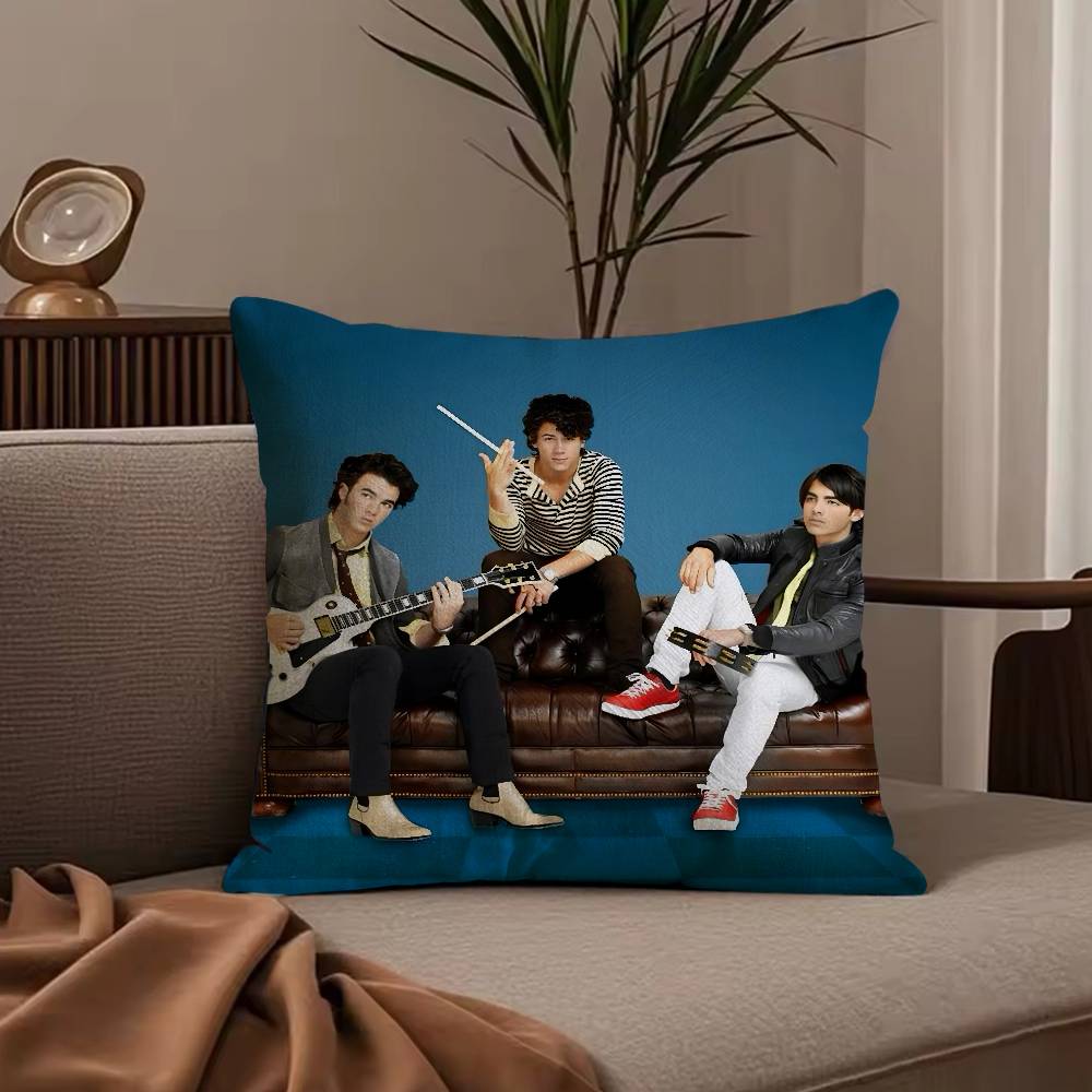 Band J-JONAS B-BROTHERS Pillow Case Anti-dustmite Pillowcase Invisible Zipper Silky Short Plush Sofa Cushion Cover