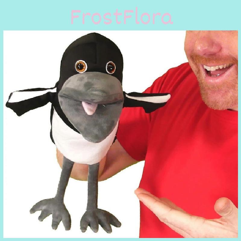 And Maggie Steve Plush Toy Soft Magpie Bird Hand Puppet Children Doll Gifts