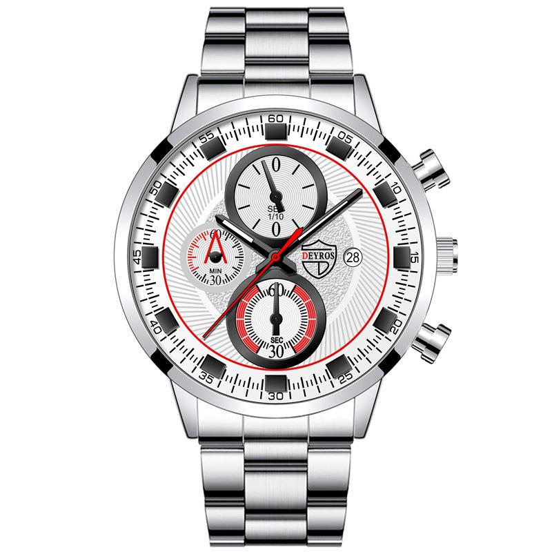 

Трендовий Модний Чоловічий Годинник Чоловічий Студентський Годинник Персоналізований Кварцовий Годинник з Нержавіючої Сталі Календар Люмінесцентний Годинник Чоловічий срібний