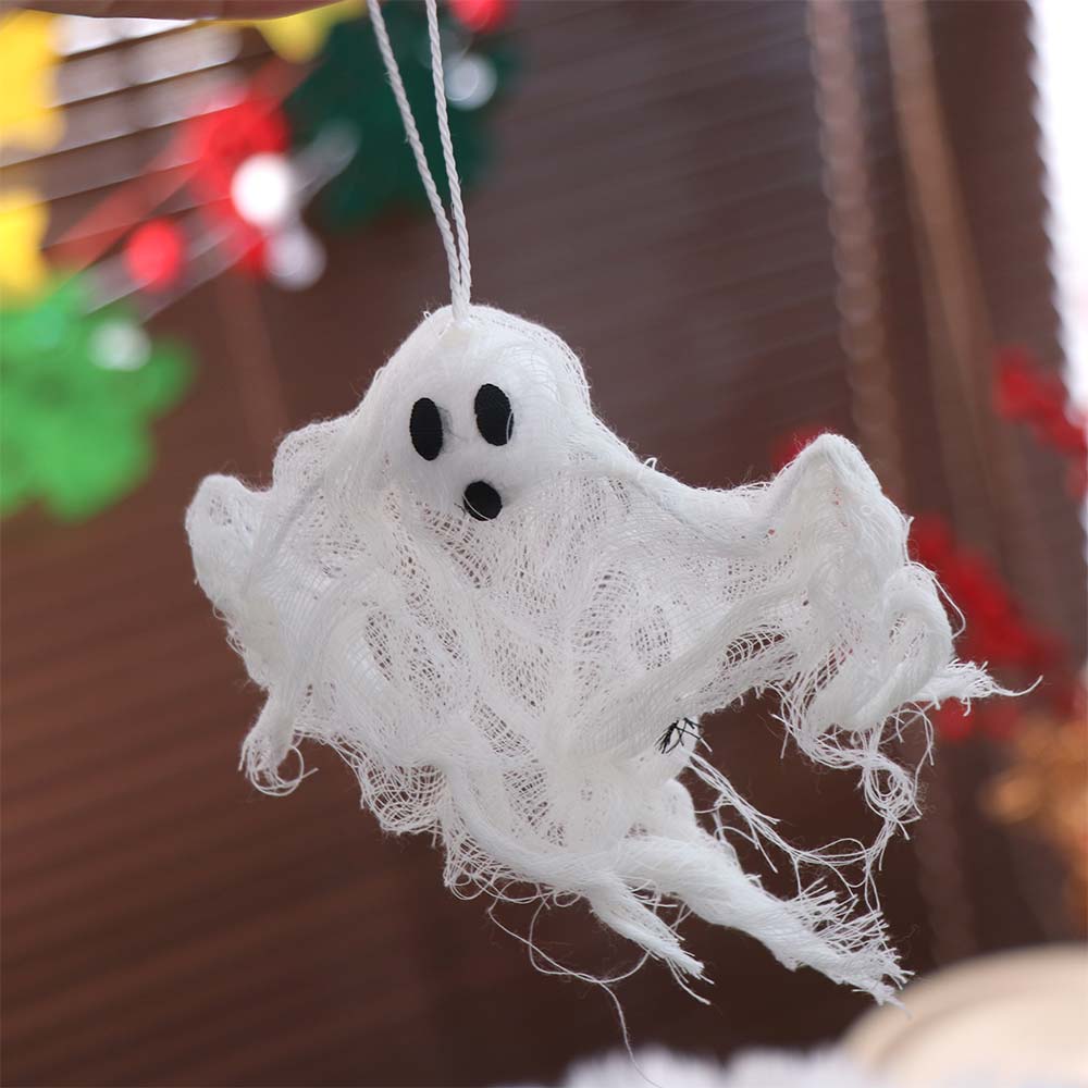6pcs Trick or Treat White Ghost Pendant Realistic Ghost Hanging Ornament  Patio Porch Decoration