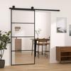 Vidaxl Puerta Corredera Con Accesorios, 90X205 Cm, Vidrio ESG Y Aluminio