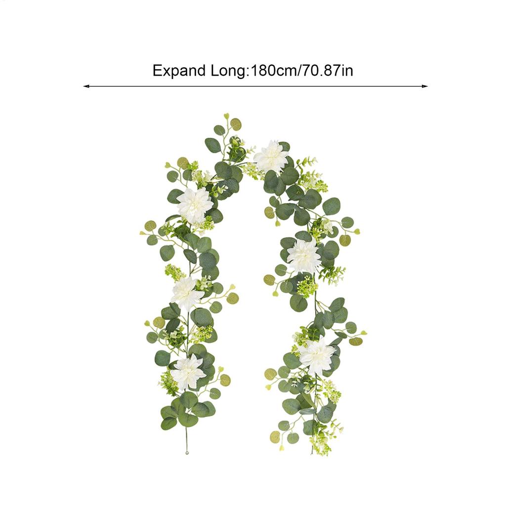 Eucalyptus Garland With Flowers For Table Wedding Wreath 6FT Artificial Eucalyptus Garland Floral Greenery Garland For Table