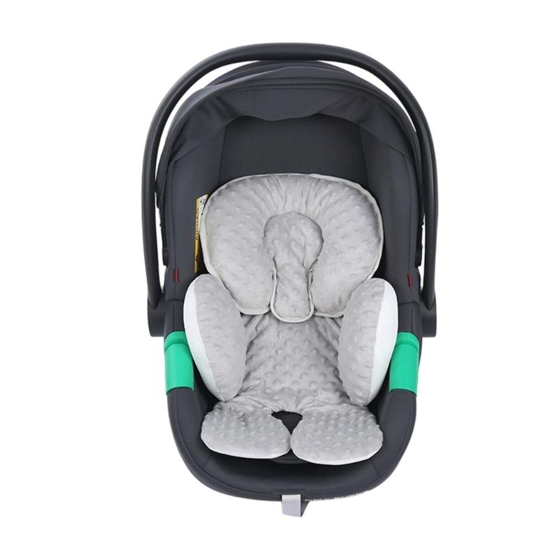 

Reversible Infant Strollers Pad Feature Cosy Cotton Velvet Design Body Headrest Cushion For Newborns Travel Daily серый