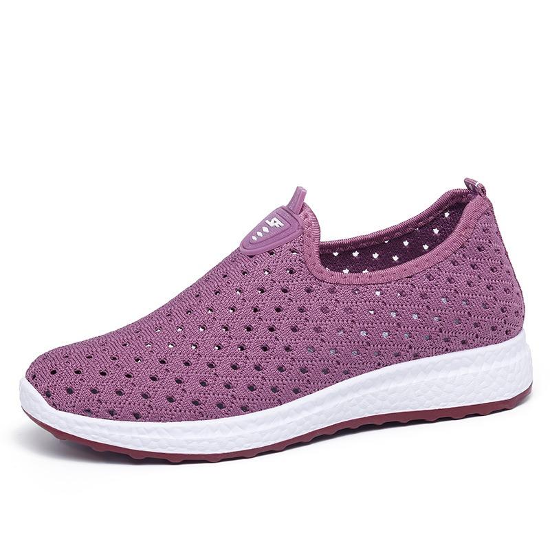 A New Generation of Old Beijing Craft Flying Woven Mesh Shoes, Fashionable Hollow Leisure Sports Safety Walking Shoes