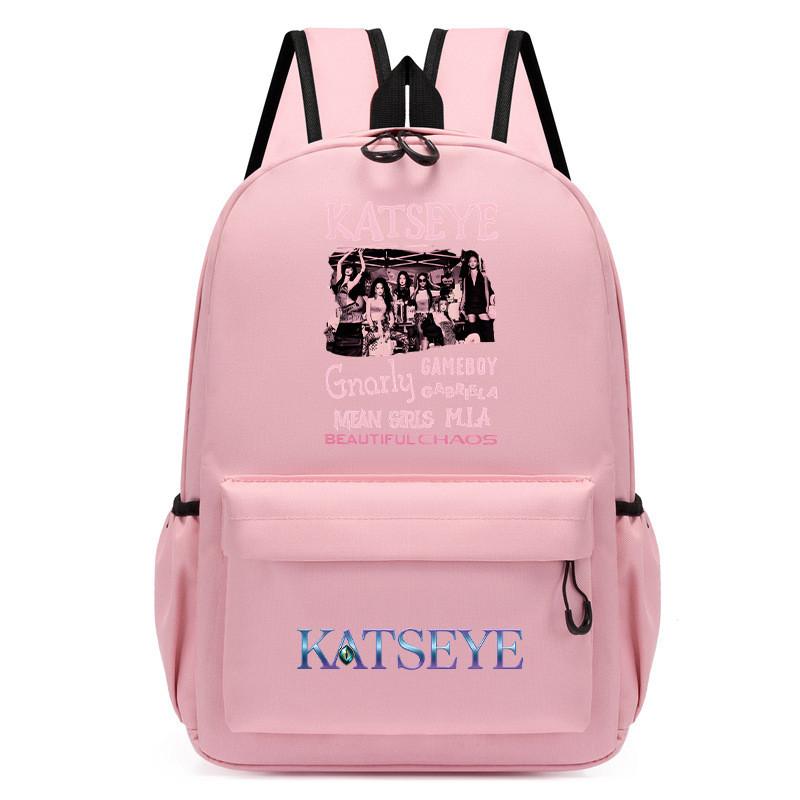 60123-13 Mochila Infantil KATSEYE Estampada Estudiante Escolar Impermeable