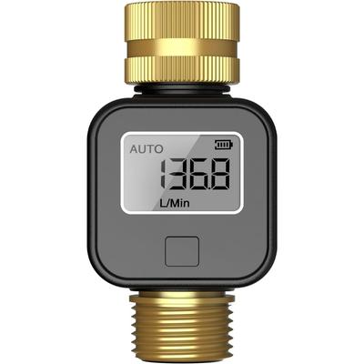 Water Meter with Brass Head Inlet and Outlet, Measures Gallon Consumption and Flow Rate for Filling RV Water Tanks, Watering Outdoor Garden Hoses