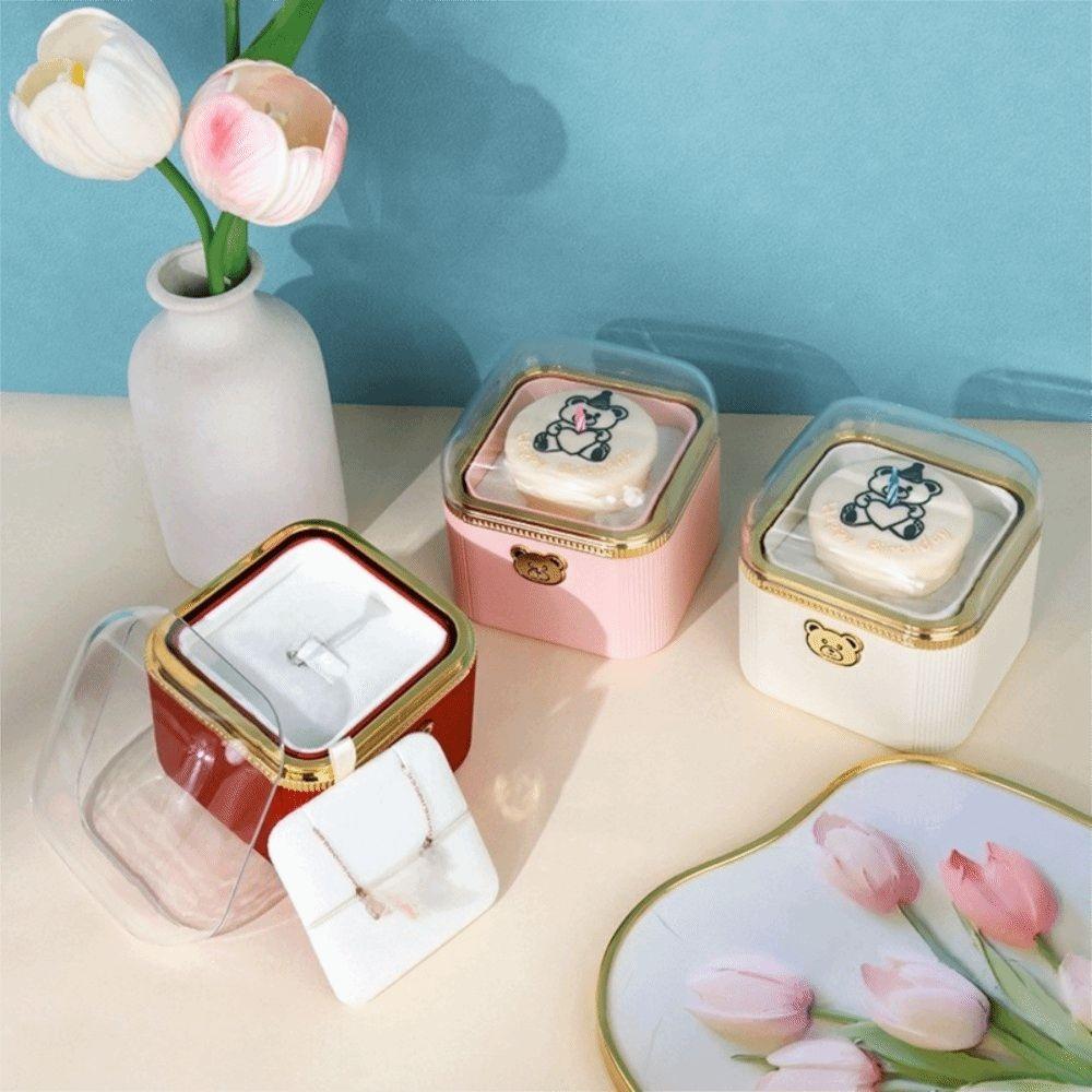 Automatic Bear Flip Ring Box Romantic Surprise Mechanism Box  Anniversary Celebration
