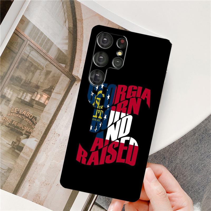 Georgia State Flag Phone Case For Samsung Galaxy S25 Ultra S9 S10 S20 S21 S22 S23 S24 Plus S24 FE Bumper Cover