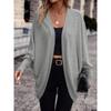 Women's Solid V-neck Loose Knit Cardigan, Autumn Winter Long Sleeve Casual Sweater Coat For European American