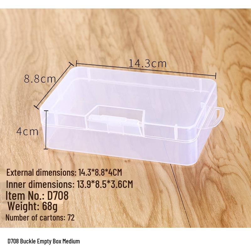 Clear Buckle Plastic Storage Box for Tools, Electronics, and Fishing Hooks