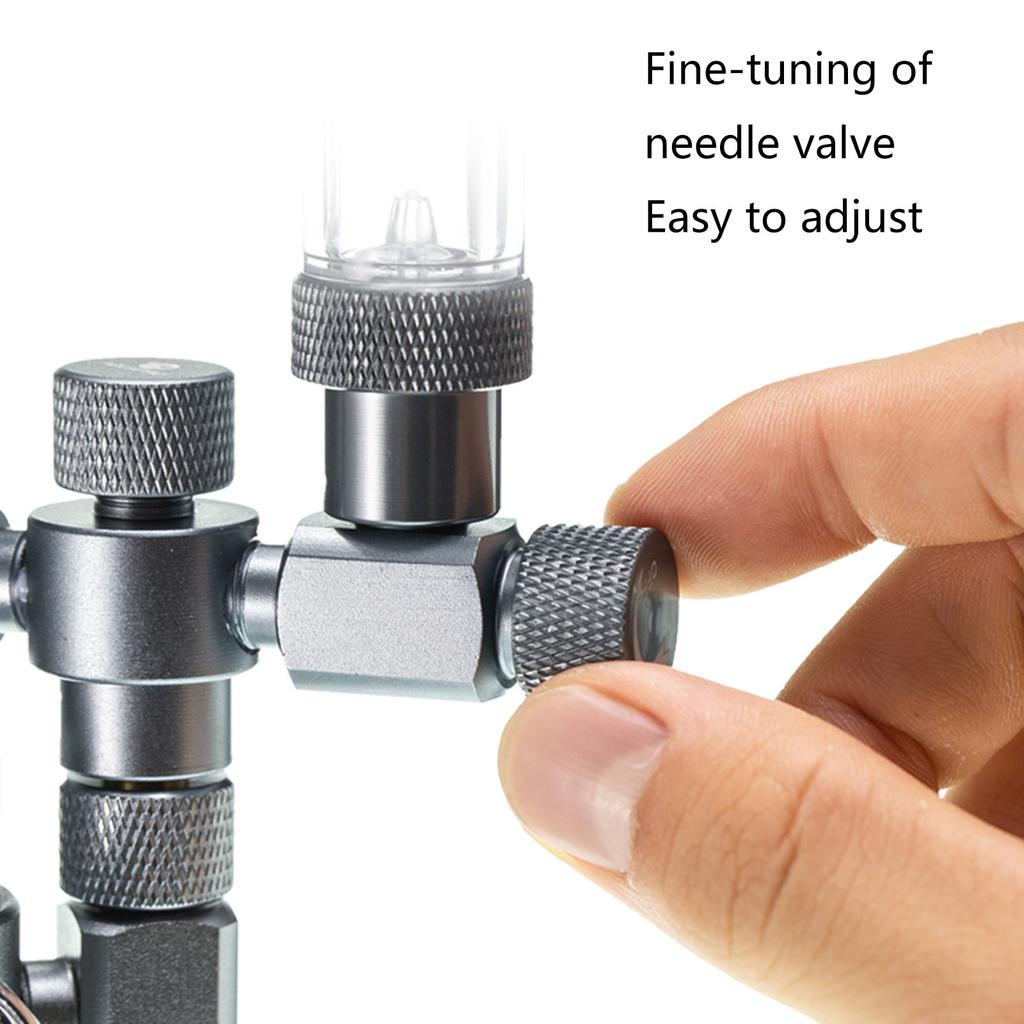 Dual Aquarium CO2 Splitter With Bubble Counter For Fish Tank Planted Tank Efficient Gas Distribution Aluminum Alloy Construction