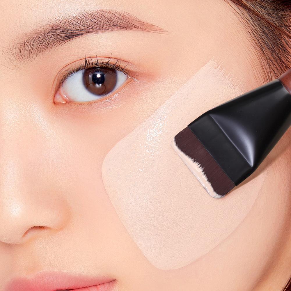 1pcSimple Mini Flat Top Foundation Brush Soft Hair Thin Face Contour Brush BB Cream Mixed Foundation Cream Makeup Brush Makeup Too