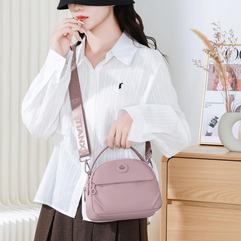 Waterproof Nylon Crossbody Bag for Women Casual Shoulder Handbag with Top Handle