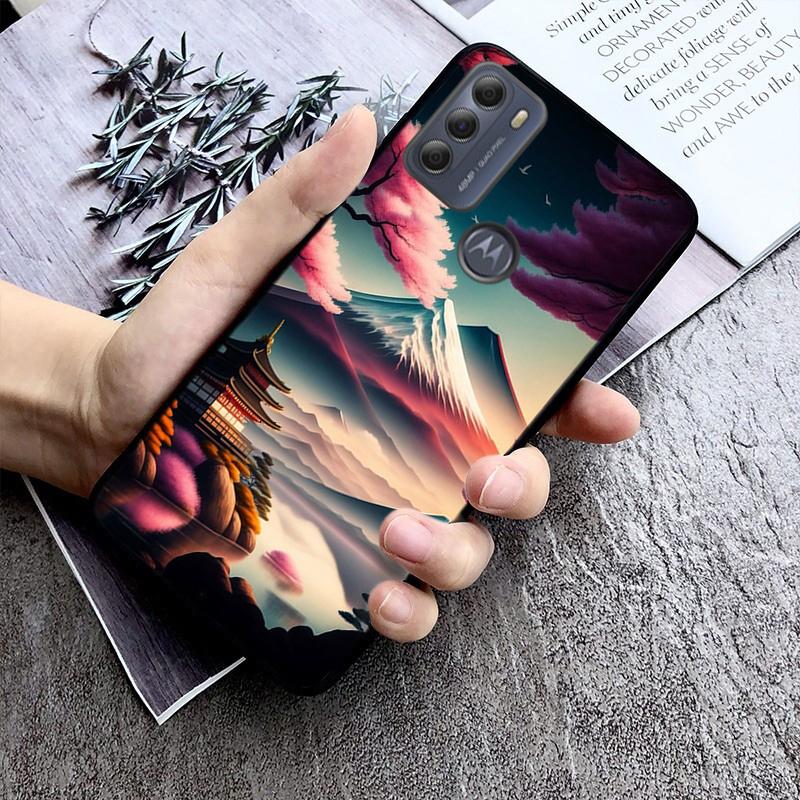 Japanese Mount Fuji Landscape Phone Case For Moto E32 E32S E20 E40 E7 Plus Edge 40 30 Ultra Neo 20 Lite G13 G9Plus GPure GStylus
