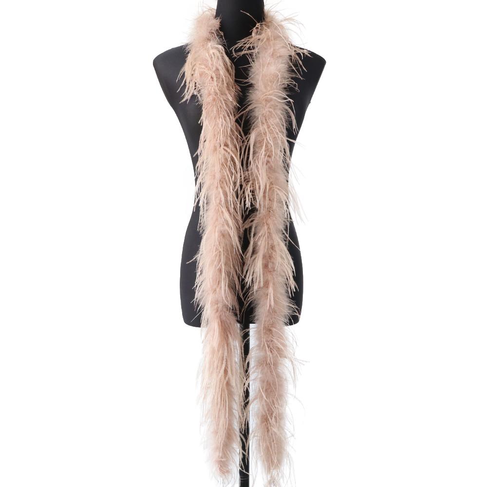 1Ply Ostrich Feather Boa 13-15CM Long Feathers Trims for Crafts Party Dress Sewing Decoration Plumas Ribbon 2 Meters Multicolor