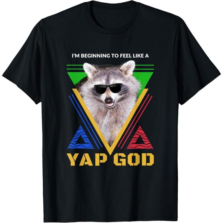 SHAAMOU Yap God Funny Raccoon Certified Yapper Born to Yap Meme T-Shirt (Black, 5X-Large) XXXXXL разноцветный