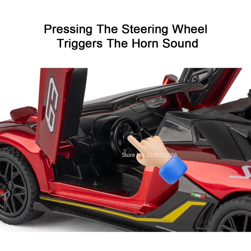 1:32 Lambor SVJ63 720S Alloy Toy Diecast Model Car Wheel Pull Back Miniature Supercar with Light Music Vehicle Collect Souvenirs