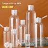 Transparent PET Plastic Flip-Top Bottle, 10/30/50/100 Ml, Butterfly Cap for Lotion/Cosmetic Packaging.